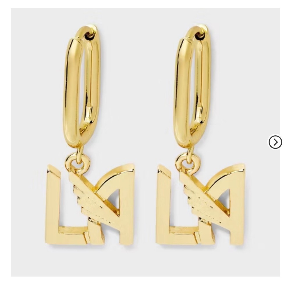 Bijoux Sport LA Logo Hoop Earrings Gold Tone MLS Fan Jewelry Women